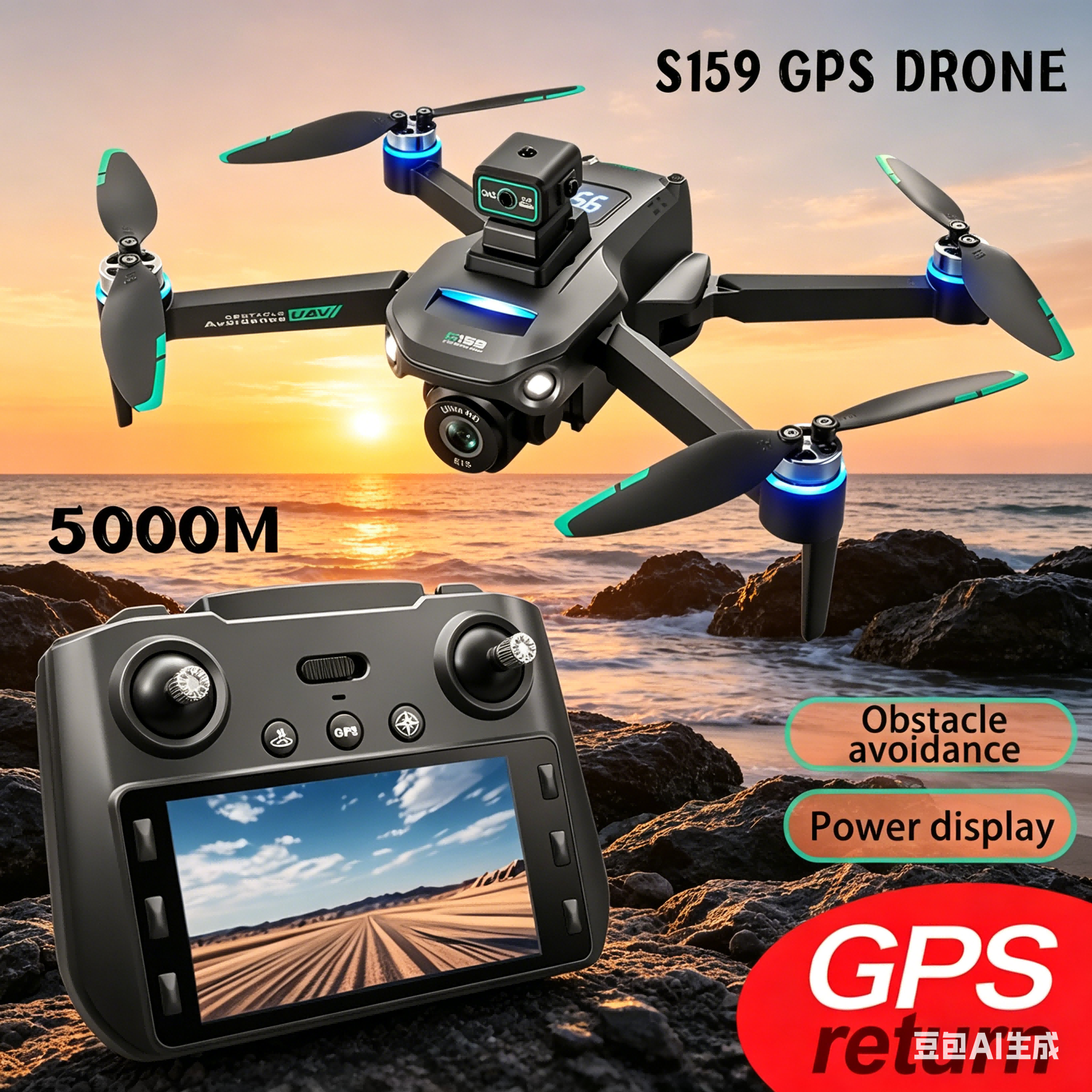 Drone Rc Plegable - S159 GPS Drone 4K Profesional Dual
