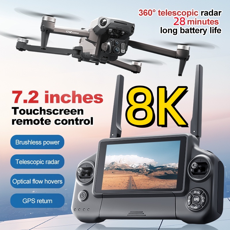 8K 3 Axis Gimbal Brushless 7.2 - Drone Rc Plegable 评论和价格