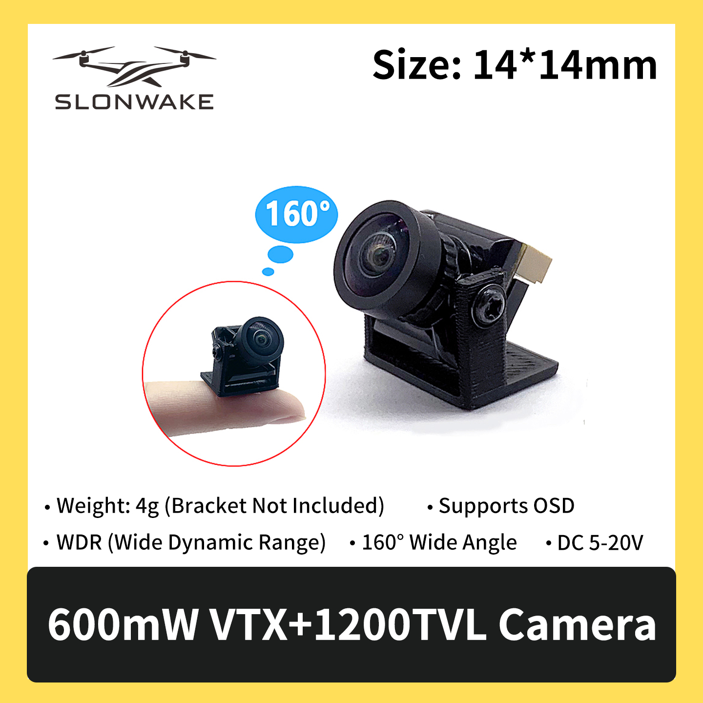SLONWAKE 5.8G 600mW 7-24V FPV  - Fpv Drone Camera 评论和价格