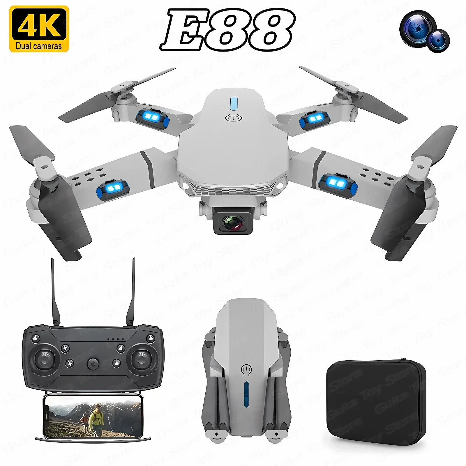 E88 Pro WIFI FPV Drone Wide An - Drone Rc Plegable 评论和价格