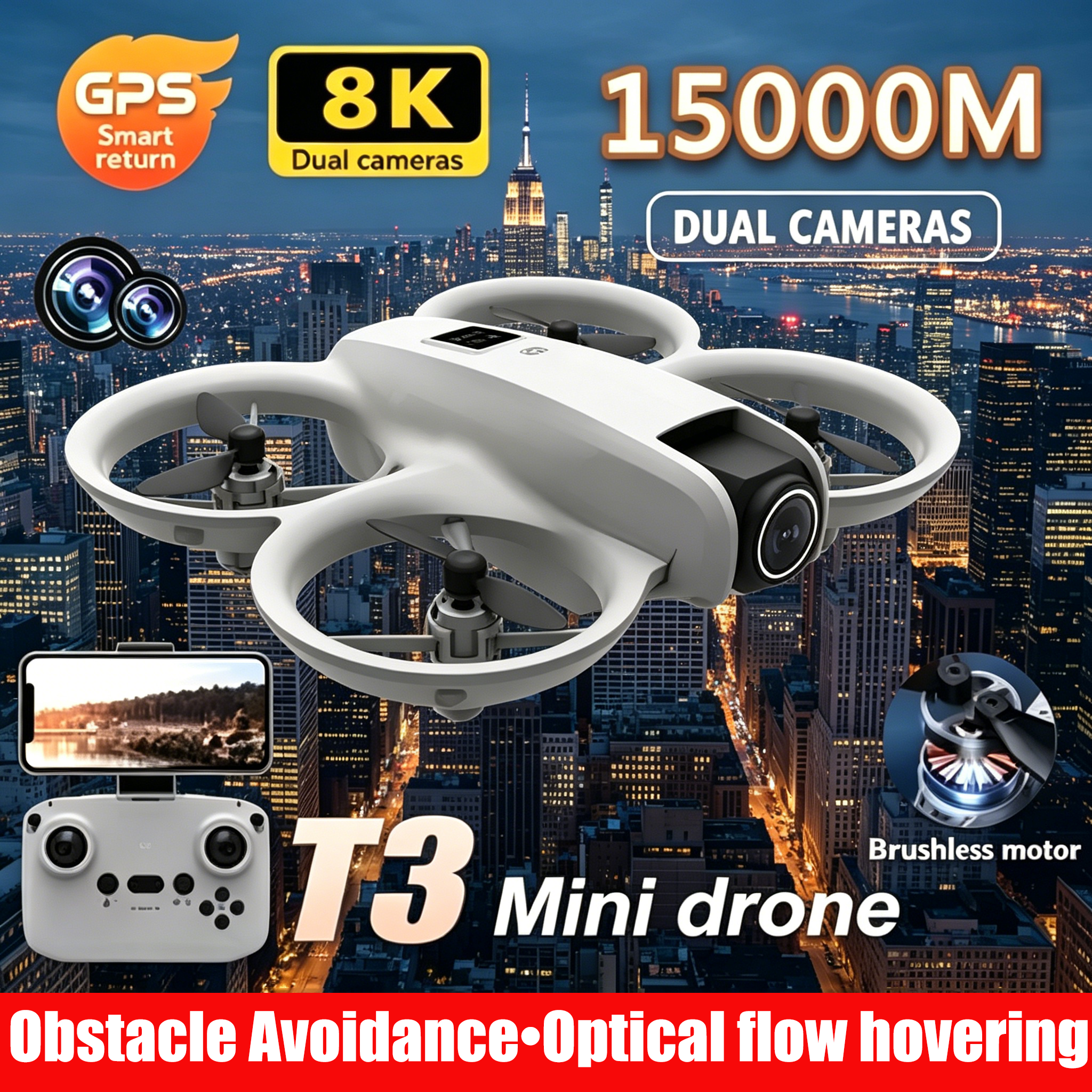 Mini Drone 8K HD Camera Foldab - Drone Pro Rc Ufo 评论和价格
