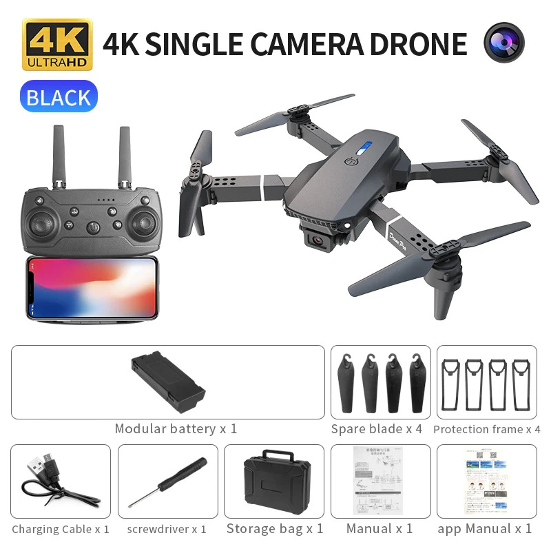 E88 ProIntelligent Folding Dro - Drone Rc Team City 评论和价格