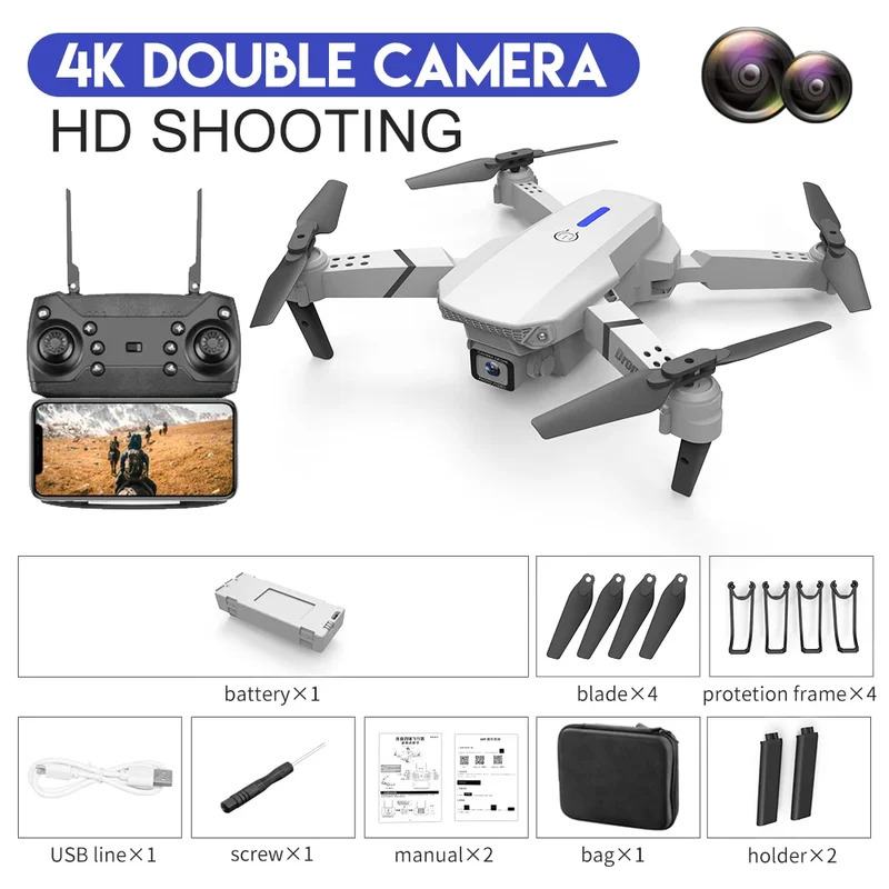 E88 ProIntelligent Folding Dro - Drone Rc Team City 评论和价格