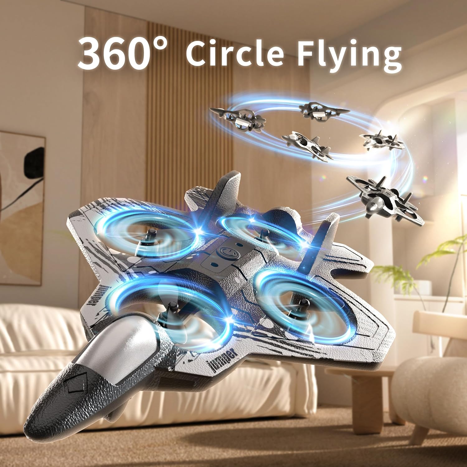 RC Foam Stunt Plane with LED L - Drone Rc Fighter Jet 评论和价格