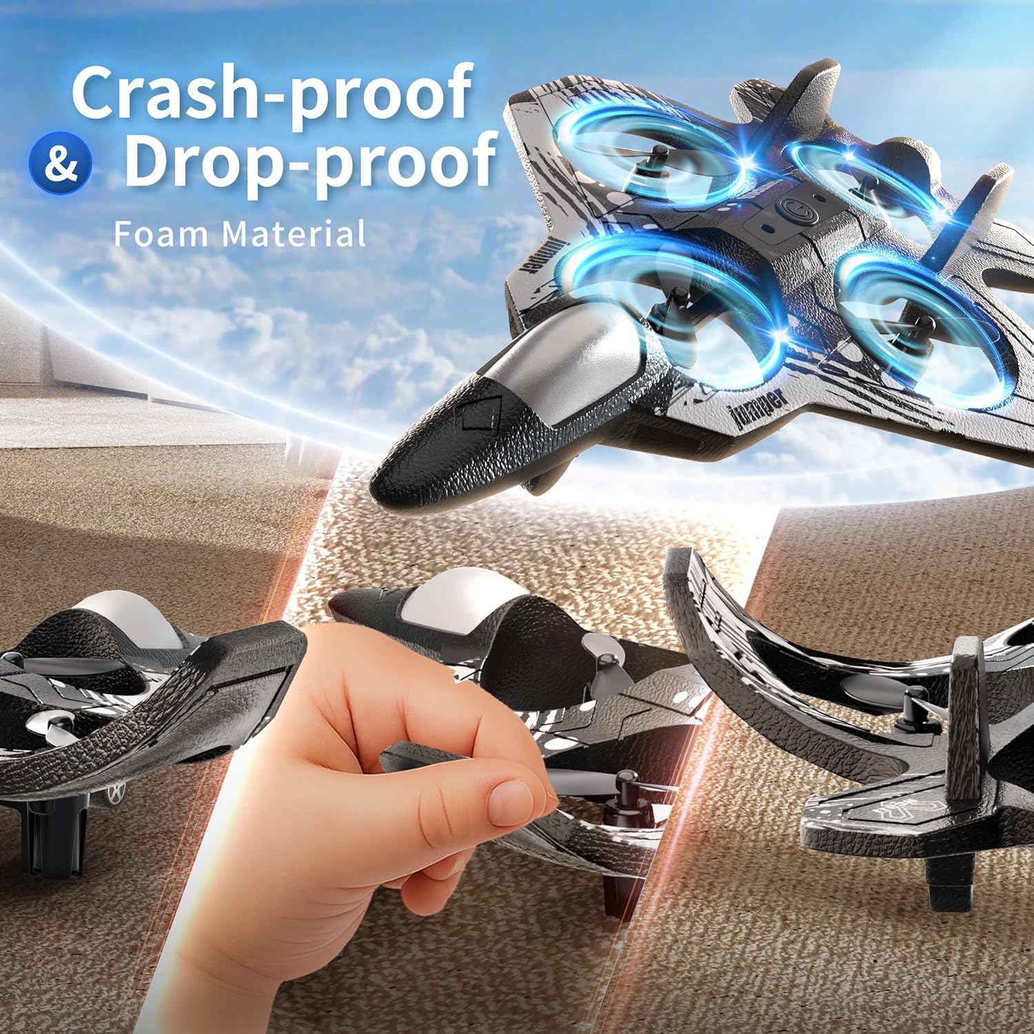 RC Foam Stunt Plane with LED L - Drone Rc Fighter Jet 评论和价格