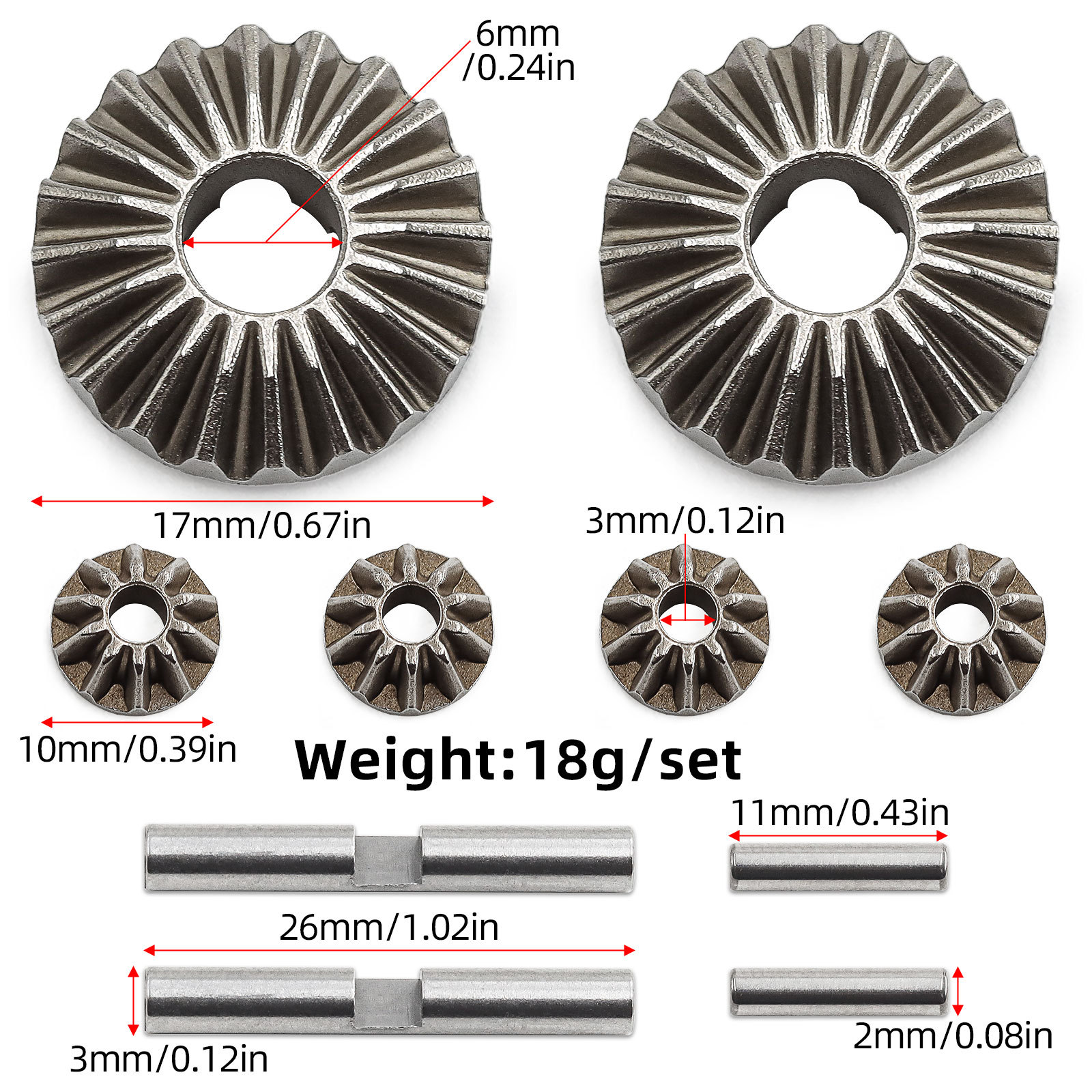 Metal Front & Rear Diff Gear S - Rc Drift Car Kit 评论和价格