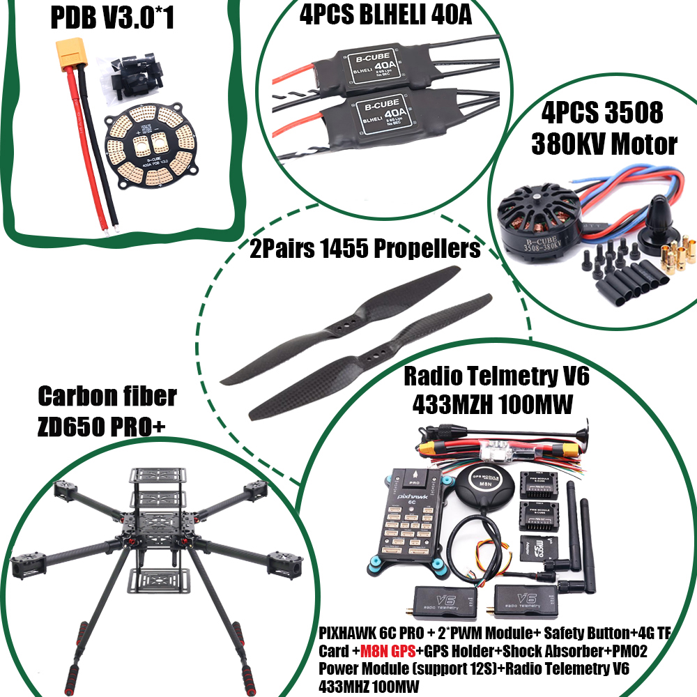RCtoSky ZD650 PRO+ 650mm Ardup - Heavy Lift Drone Frame 评论和价格
