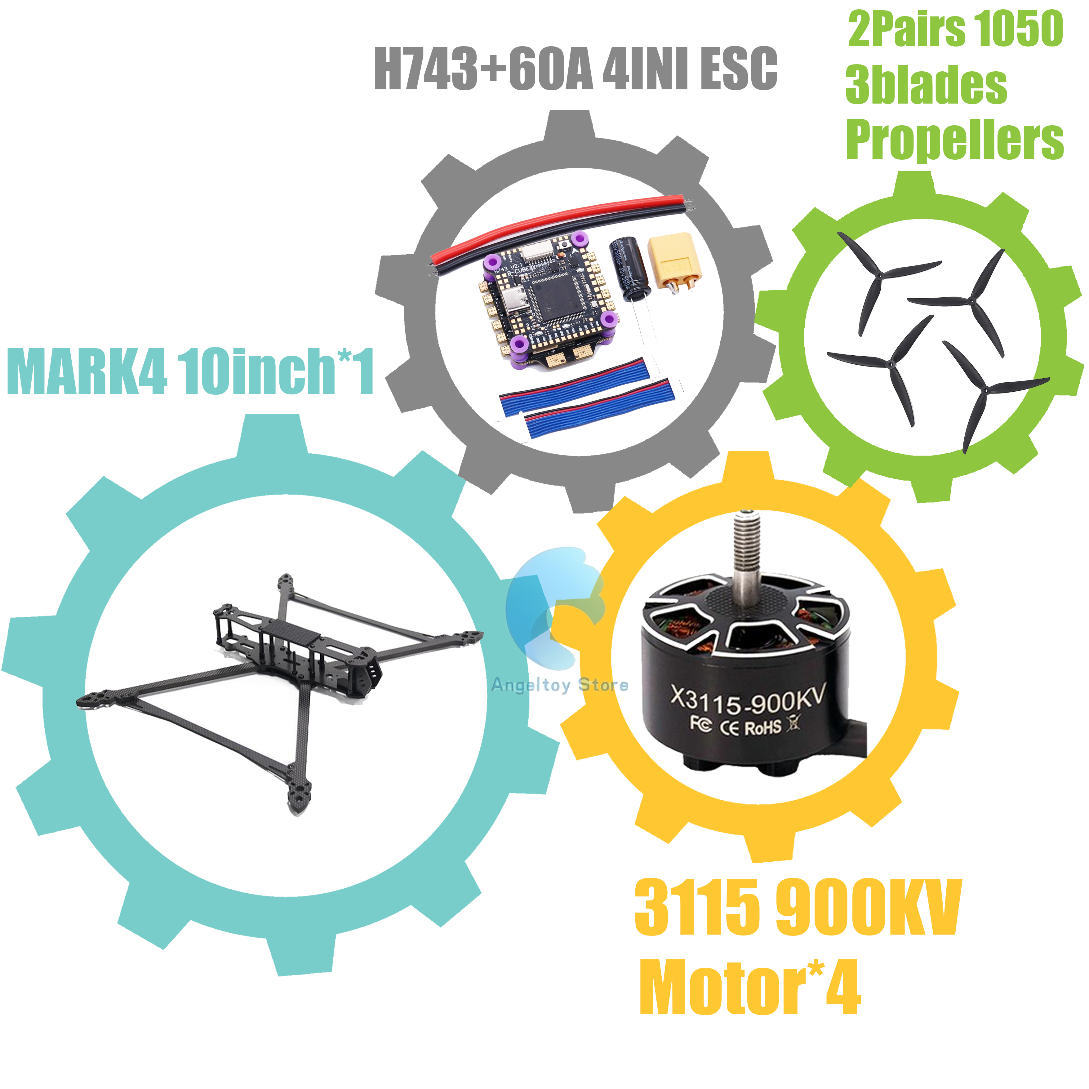 MARK4 V2 8inch 9inch 10inch H7 - Heavy Lift Drone Frame 评论和价格