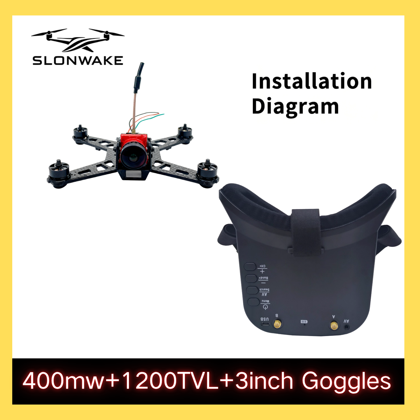 SLONWAKE 5.8G 48CH FPV 400mw V - Fpv Drone Camera 评论和价格