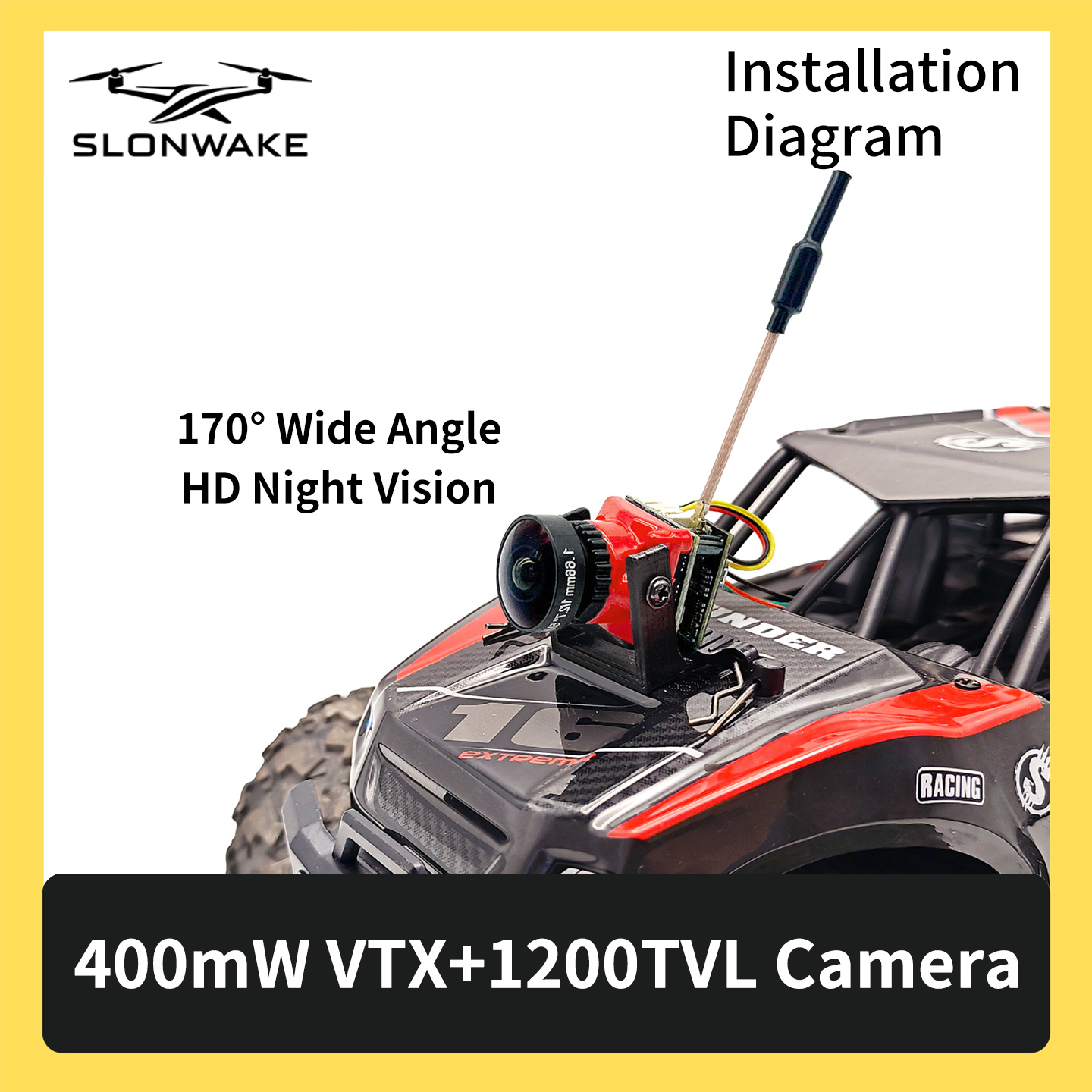 SLONWAKE 5.8G 48CH FPV 400mw V - Fpv Drone Camera 评论和价格
