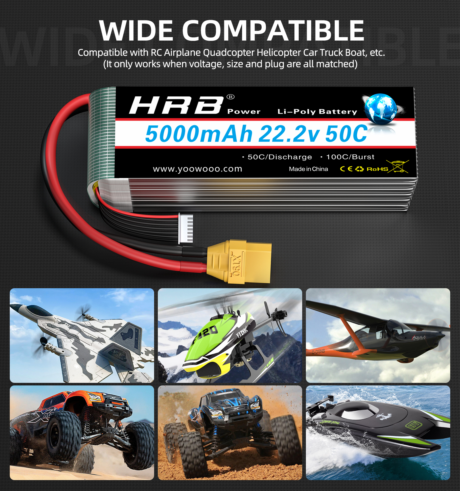 1/2PCS HRB 22.2V 5000mah Lipo  - Rc Drift Car Kit 评论和价格