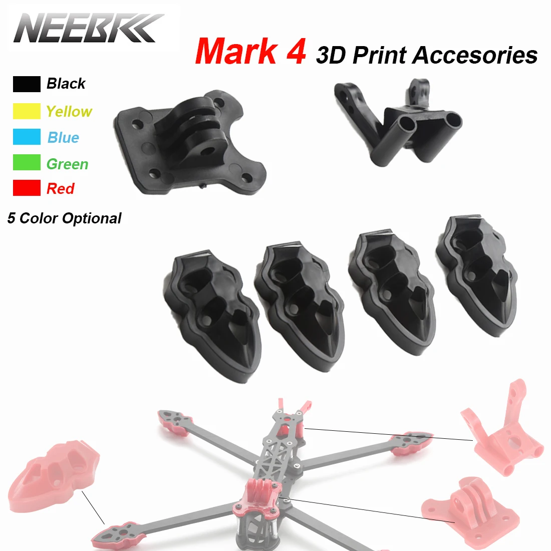 Neebrc RC Quadcopter FPV Drone - 3D Printed Drone Part 评论和价格